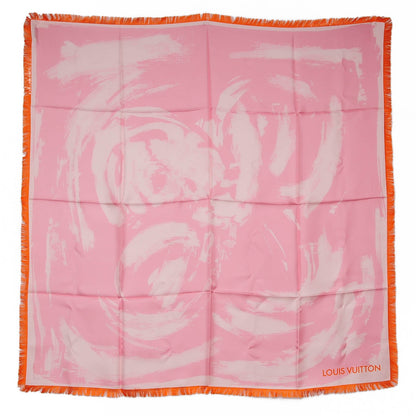 Louis Vuitton Silk Arty Flower Scarf Rose 2 of 5