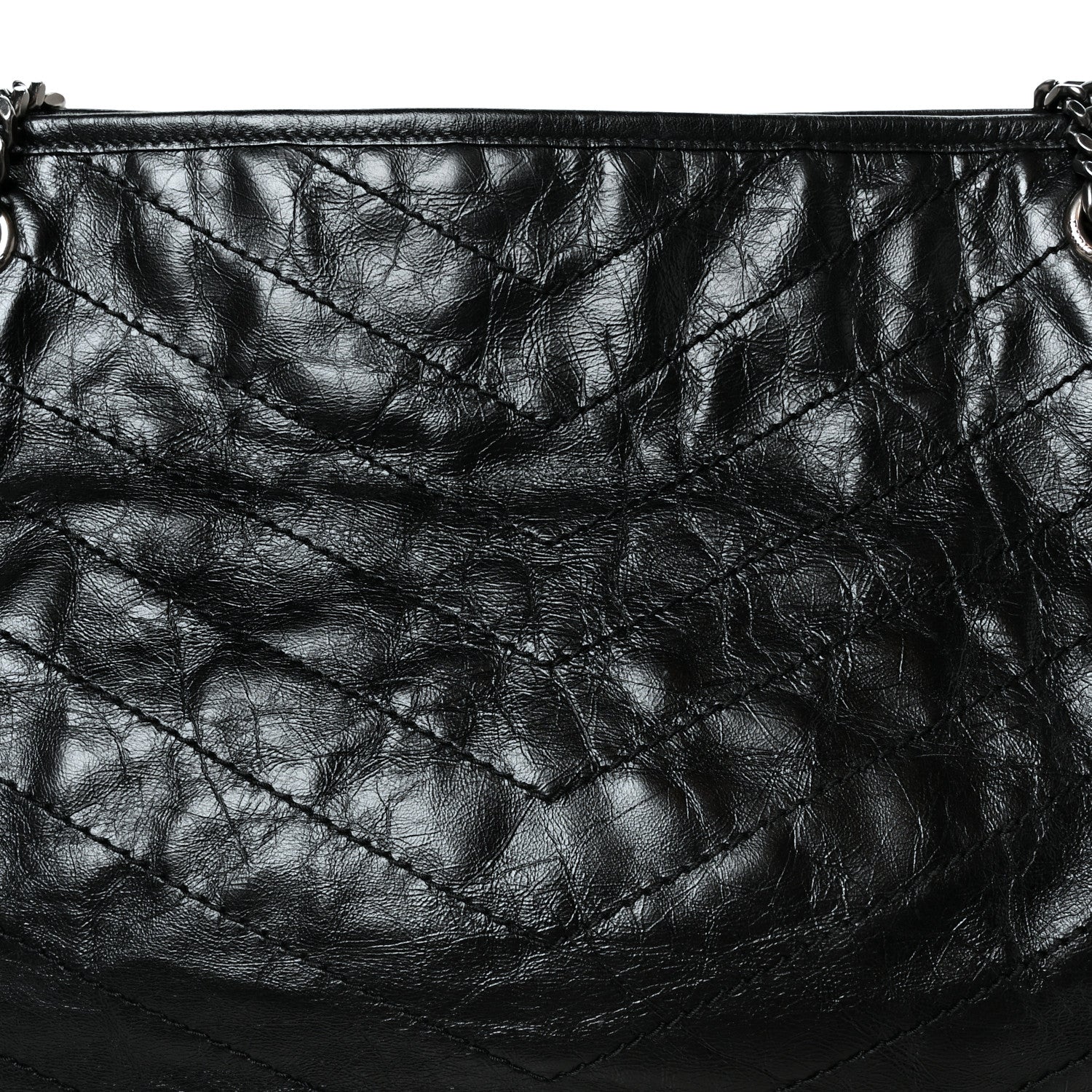 Saint Laurent Crinkled Calfskin Matelasse Monogram Large Niki Shopping Tote Bag Black 9 of 11