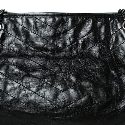 Saint Laurent Crinkled Calfskin Matelasse Monogram Large Niki Shopping Tote Bag Black 9 of 11