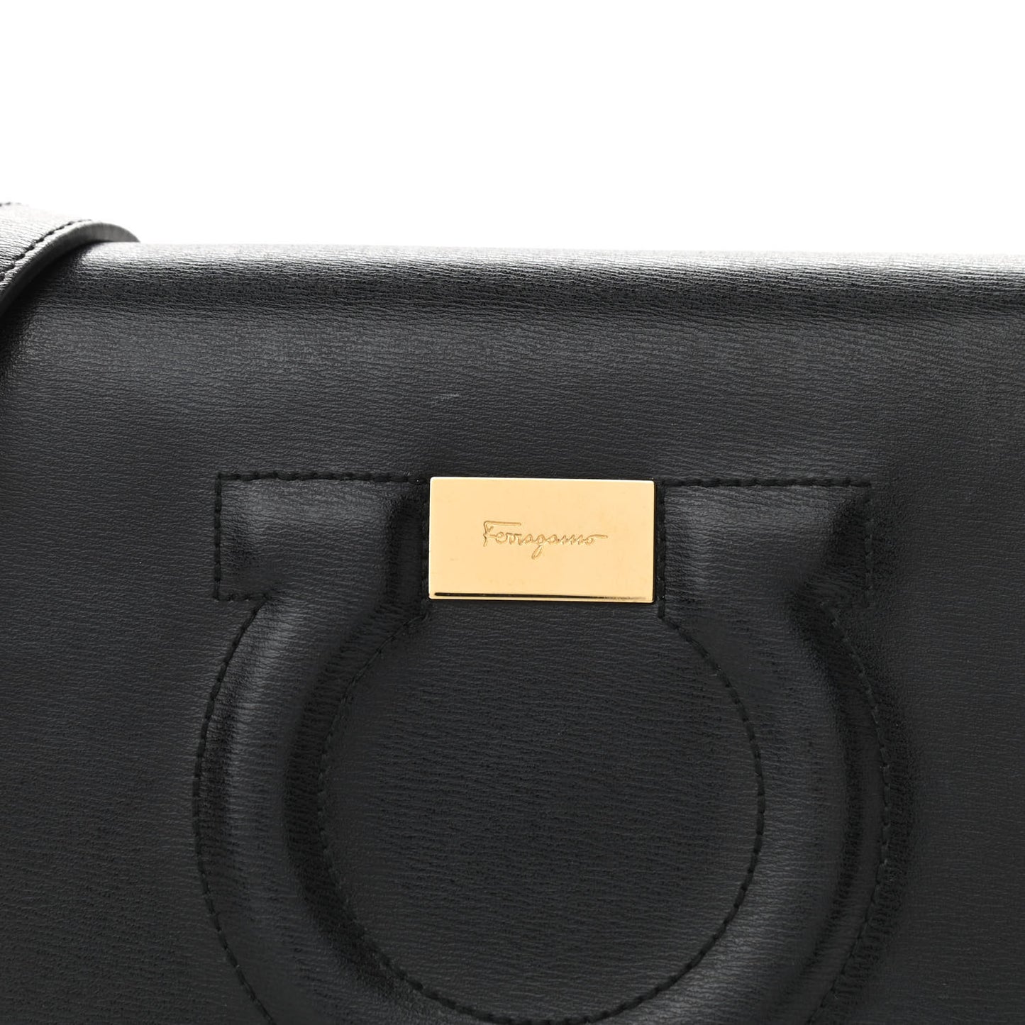 Calfskin Gancio City Saddle Bag Black