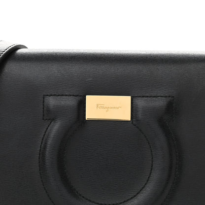 Salvatore Ferragamo Calfskin Gancio City Saddle Bag Black 10 of 10