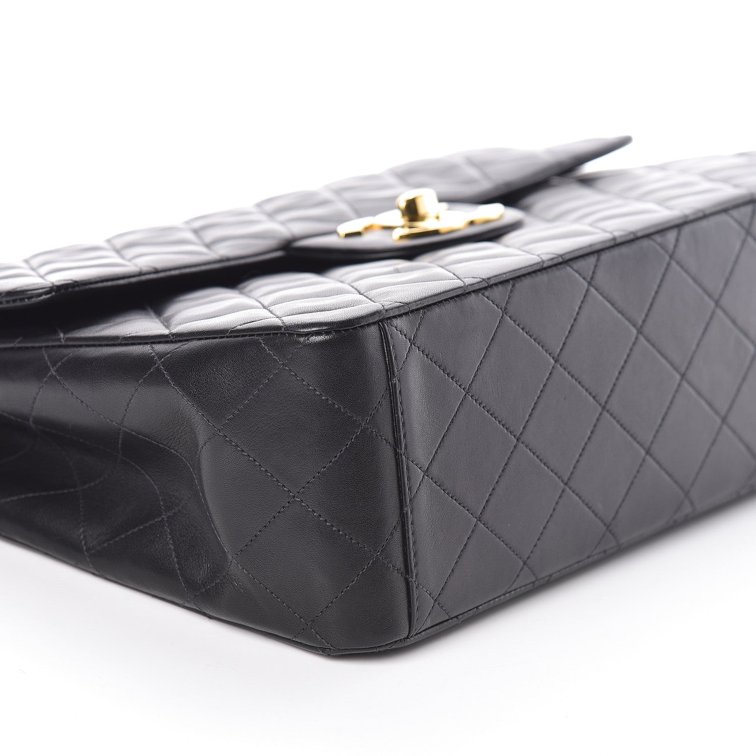 Chanel Lambskin Quilted XL Jumbo Single Flap Black 9 of 11