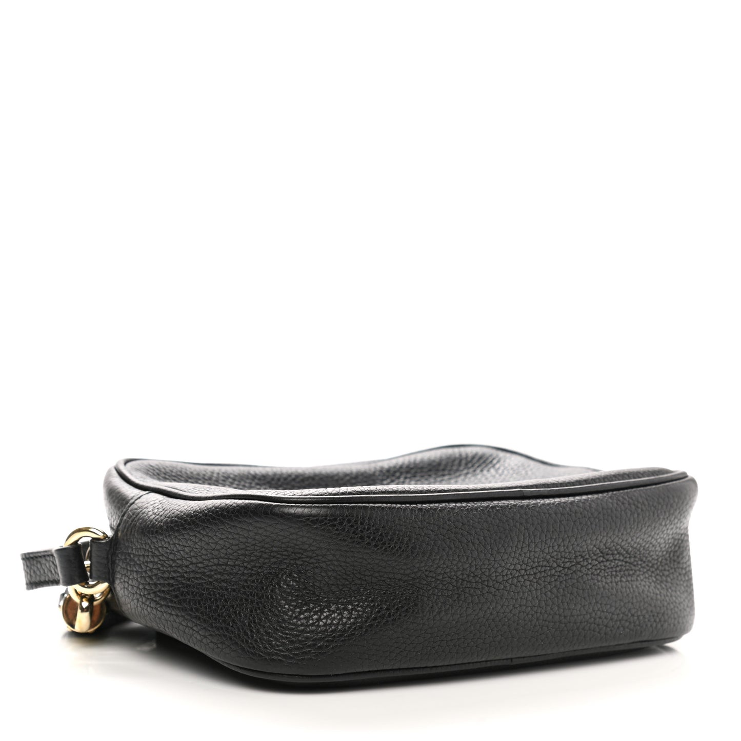 Pebbled Calfskin Small Soho Disco Bag Black
