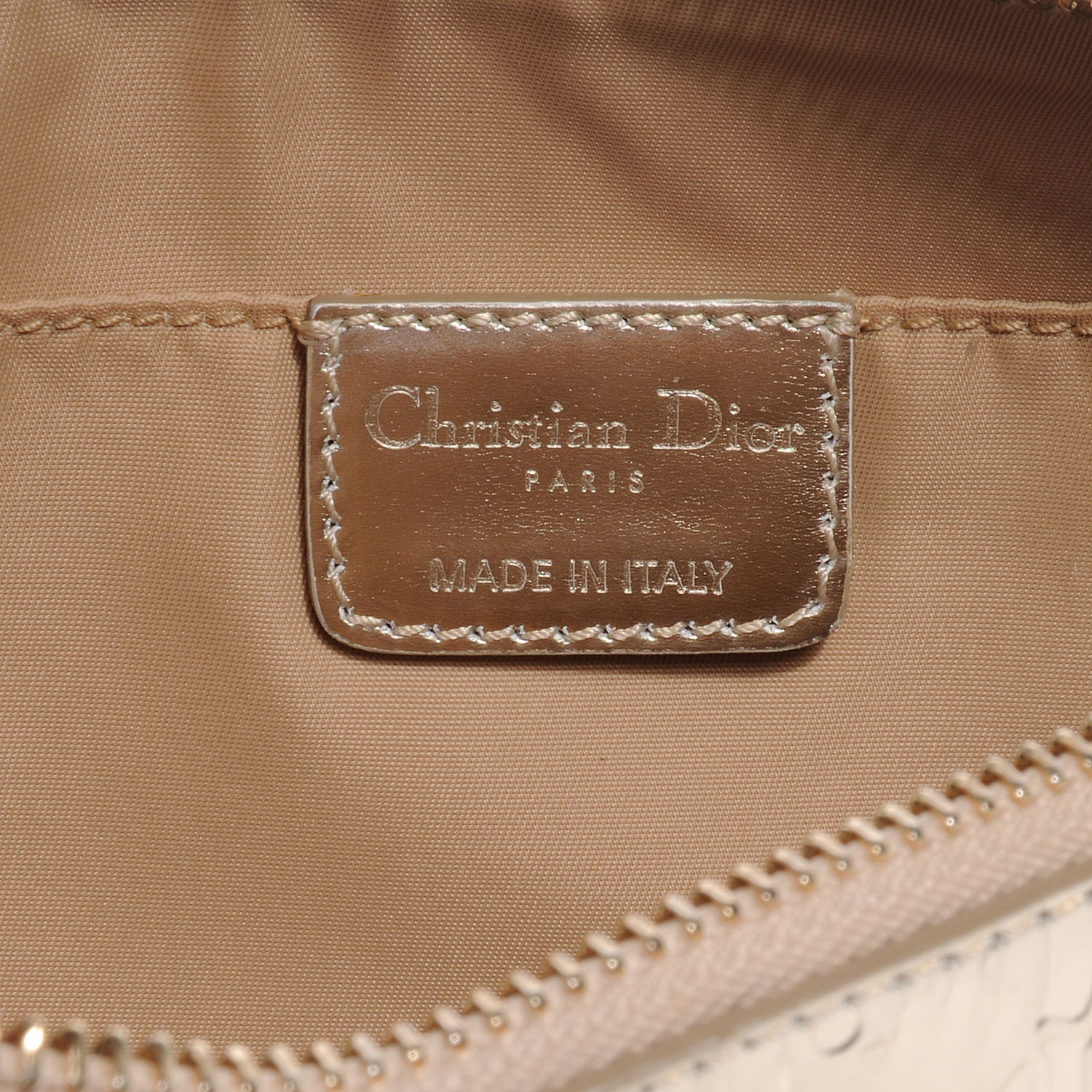 Christian Dior Patent Ultimate Zip Pochette Gold 6 of 8