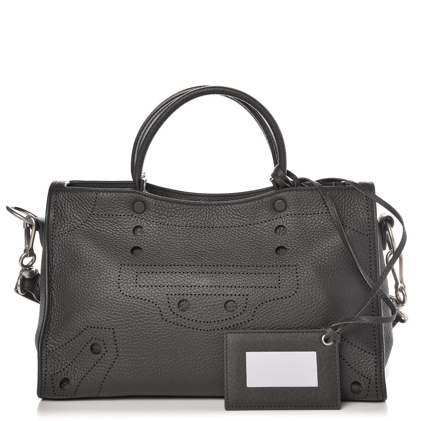 Veau Soyeux Perforated Blackout Hardware S City Gris Fossile