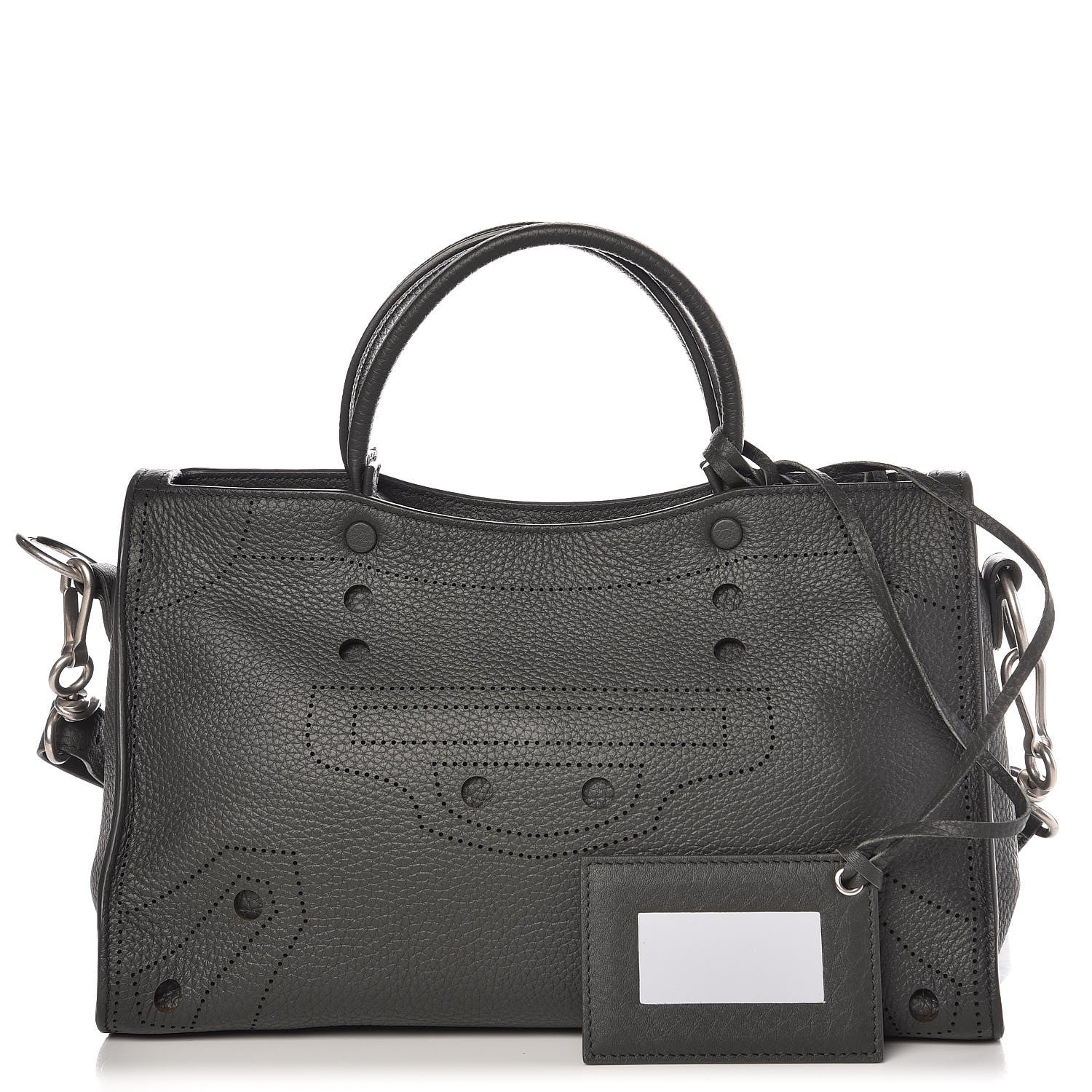 Balenciaga Veau Soyeux Perforated Blackout Hardware S City Gris Fossile 1 of 7