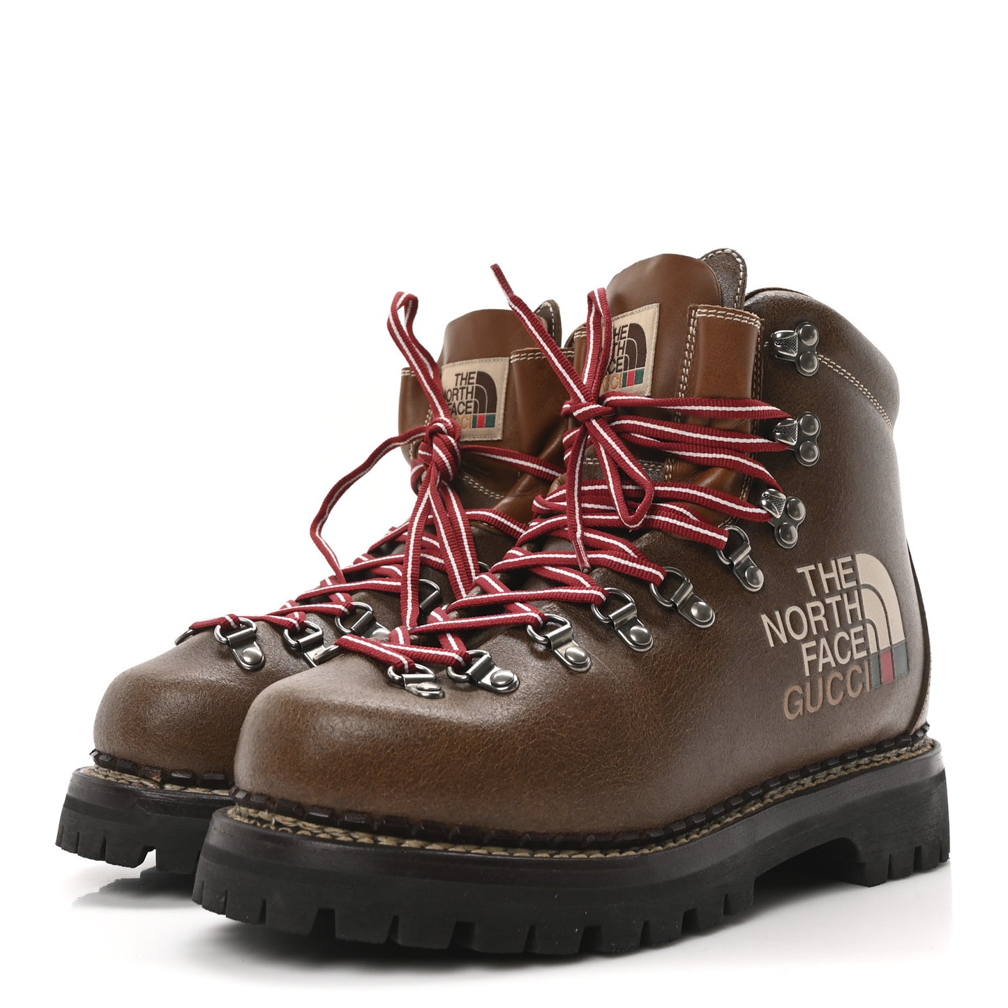 X THE NORTH FACE Calfskin Mens Hiking Ankle Boots 39 Foggy Tabacco Cuir