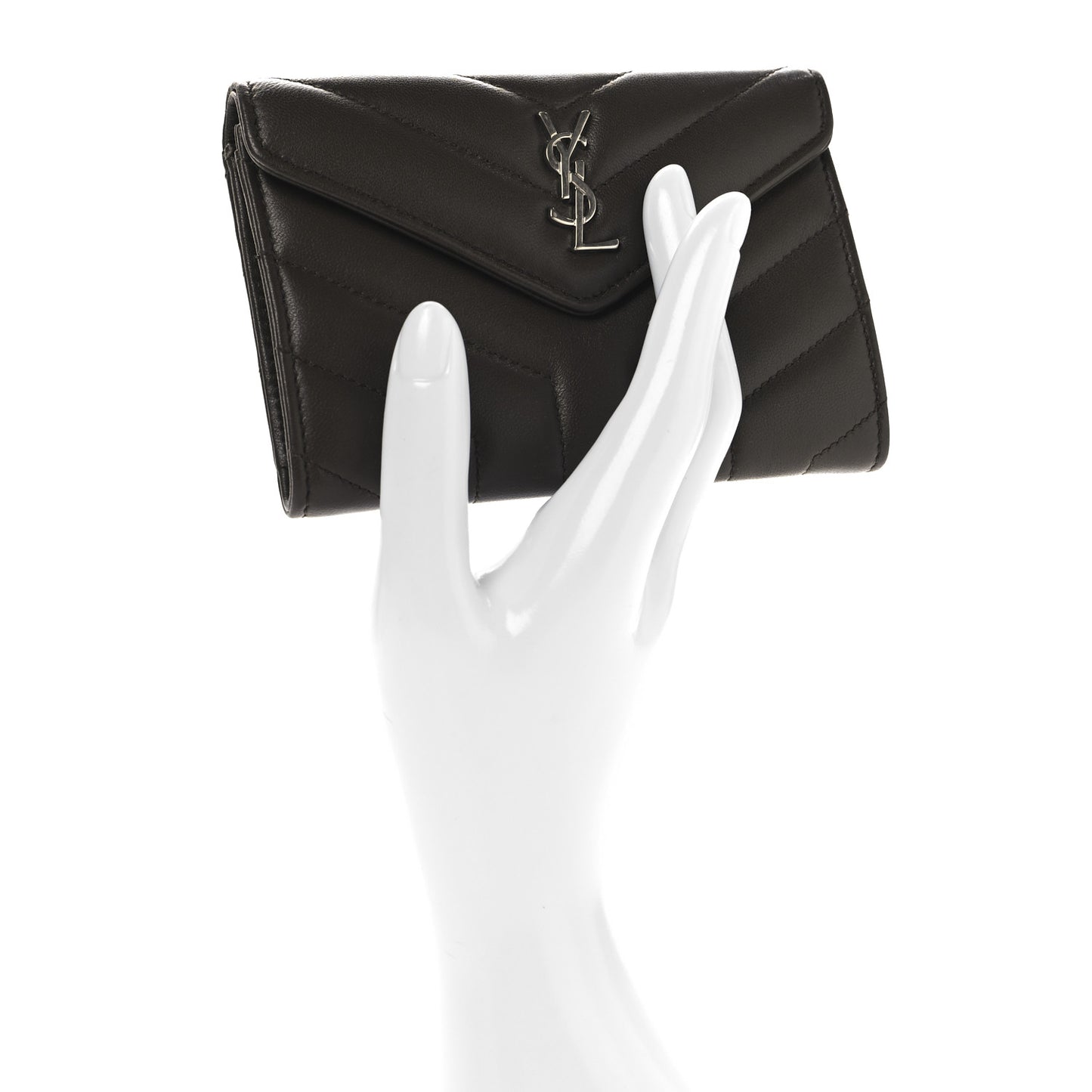 Lambskin Y Quilted Monogram Small Loulou Envelope Wallet Faggio