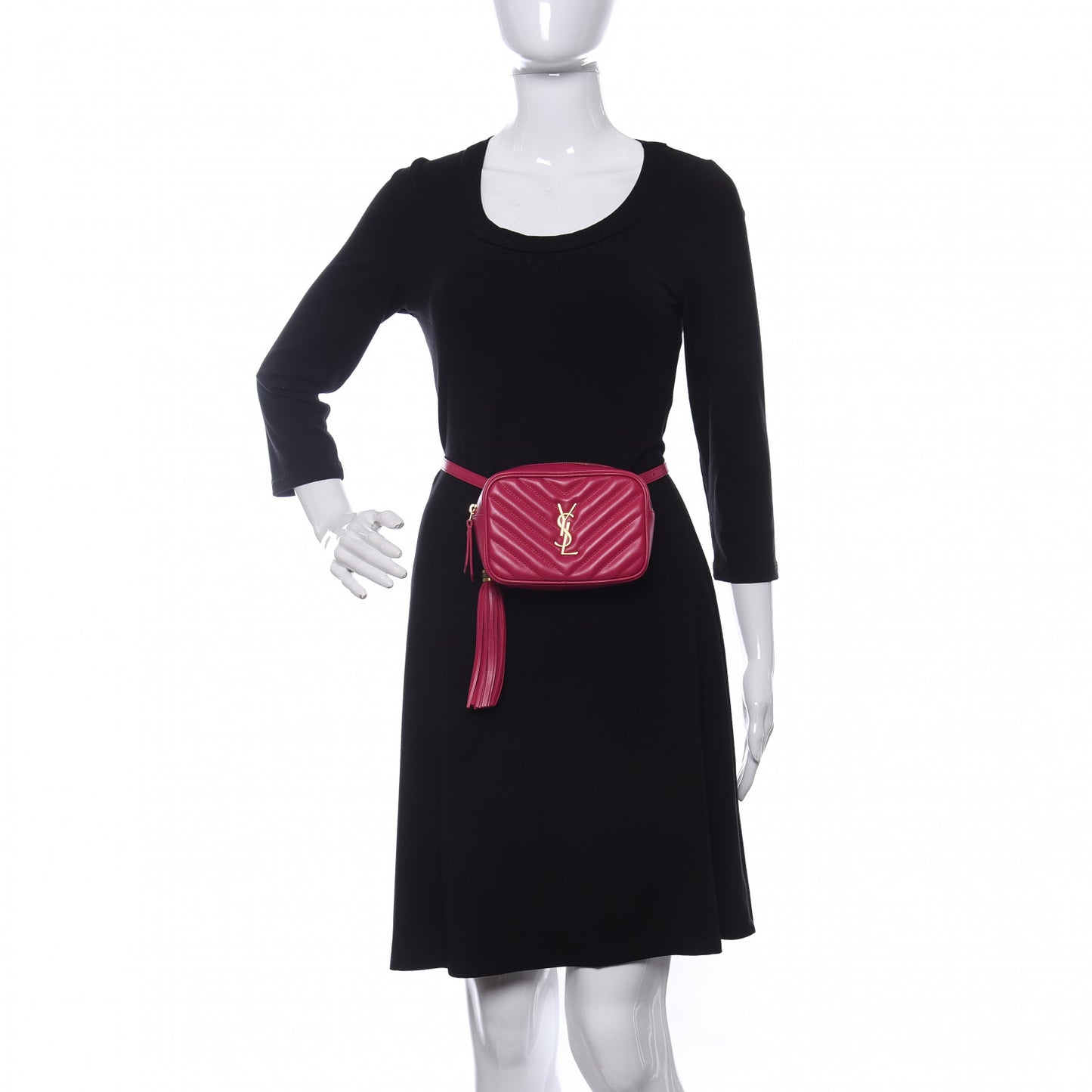 Calfskin Matelasse Monogram Lou Belt Bag Bright Pink