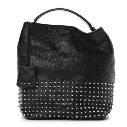 Burberry Calfskin Studded Medium Susanna Hobo Black 1 of 9