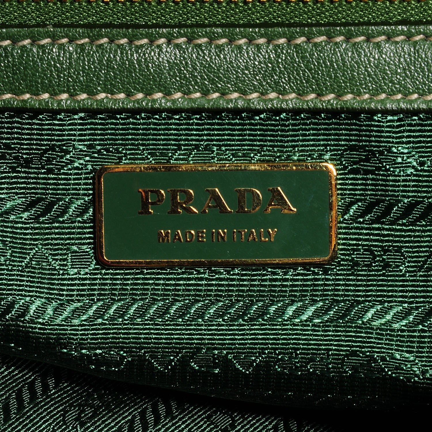 Prada Tessuto Nylon Gaufre Shopping Satchel Green 8 of 8