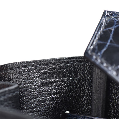 Hermes Taurillon Novillo Shiny Niloticus Crocodile Birkin Touch 30 Black Bleu Marine 23 of 29