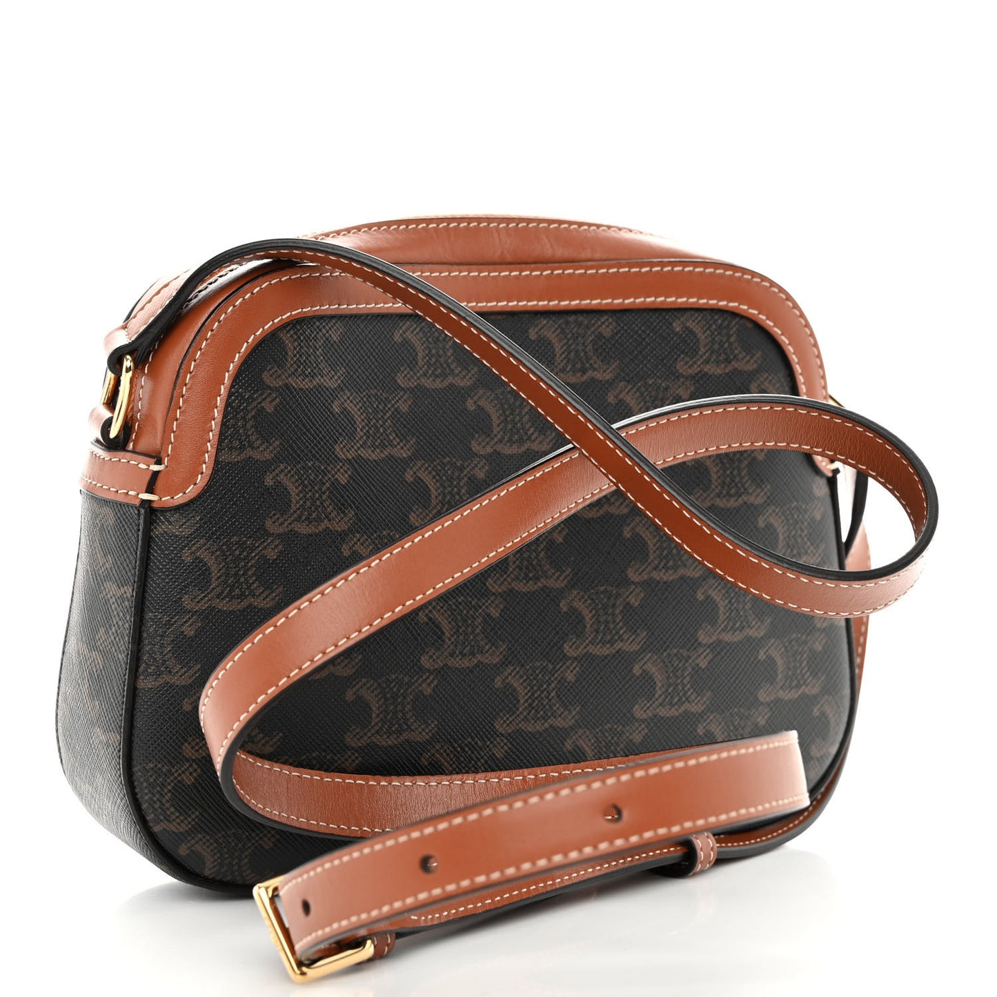 Triomphe Canvas Small Camera Bag Tan