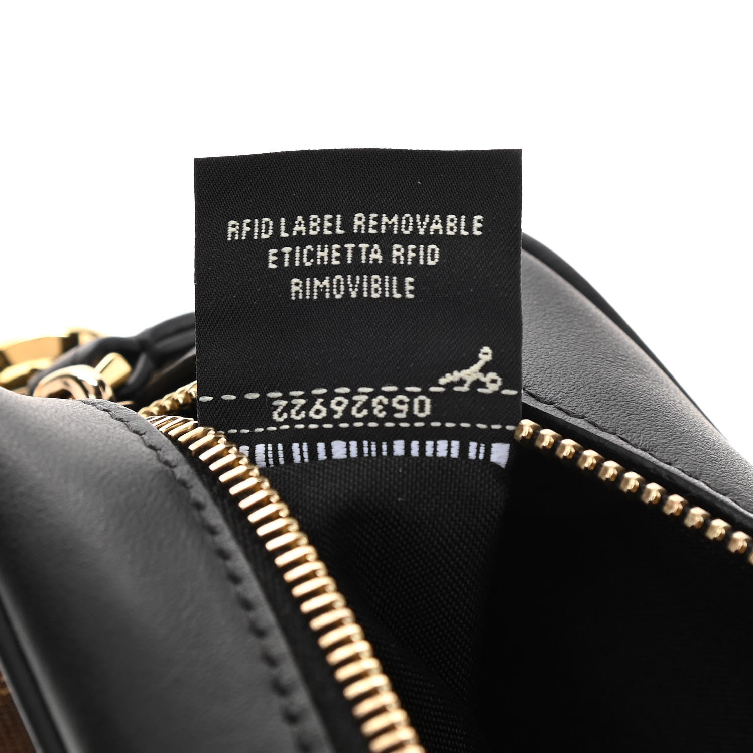 Fendi Glazed Fabric Vitello Century FF 1974 Stamp Patch Mini Camera Case Mogano Panna Black 8 of 12
