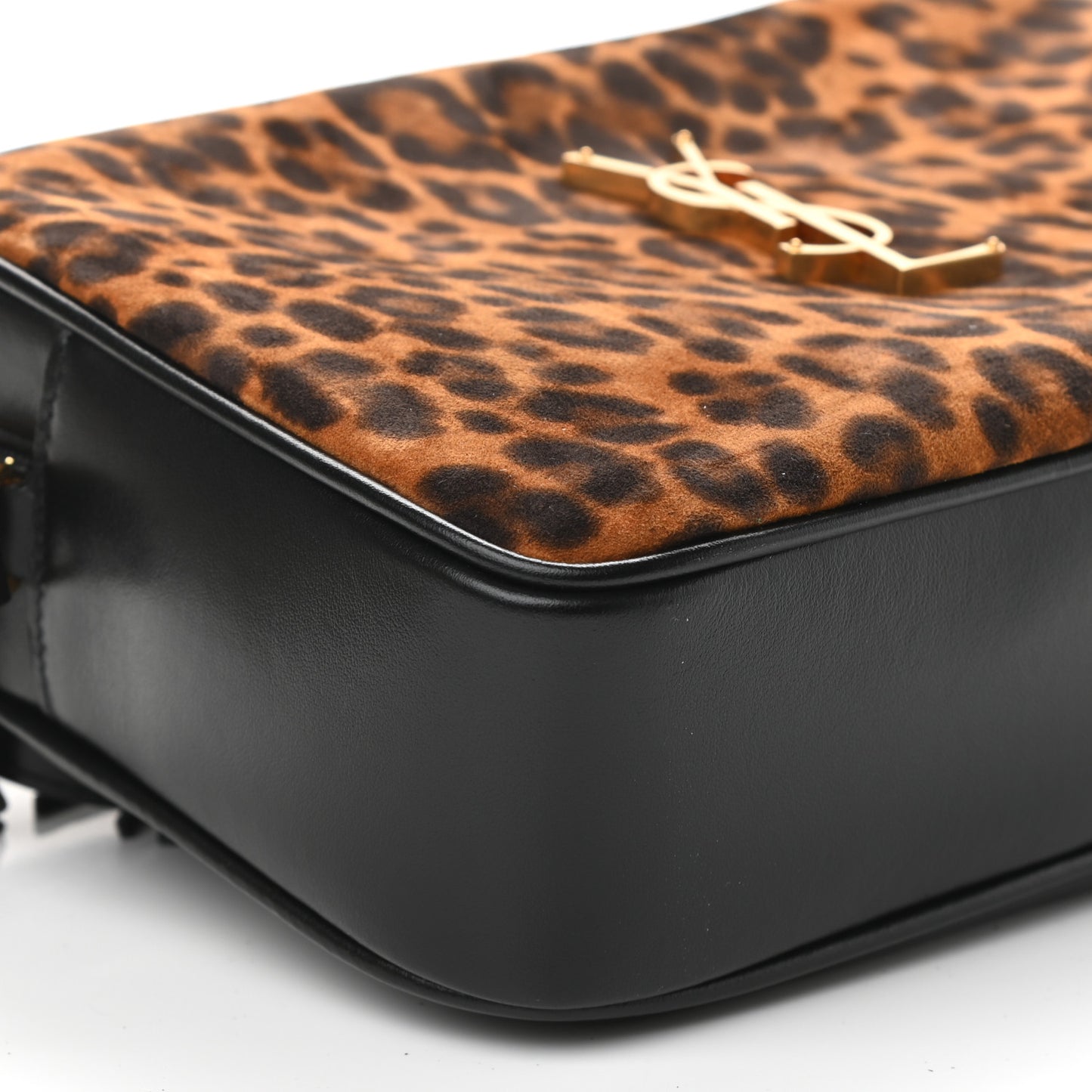 Calfskin Leopard Print Monogram Lou Camera Bag Black