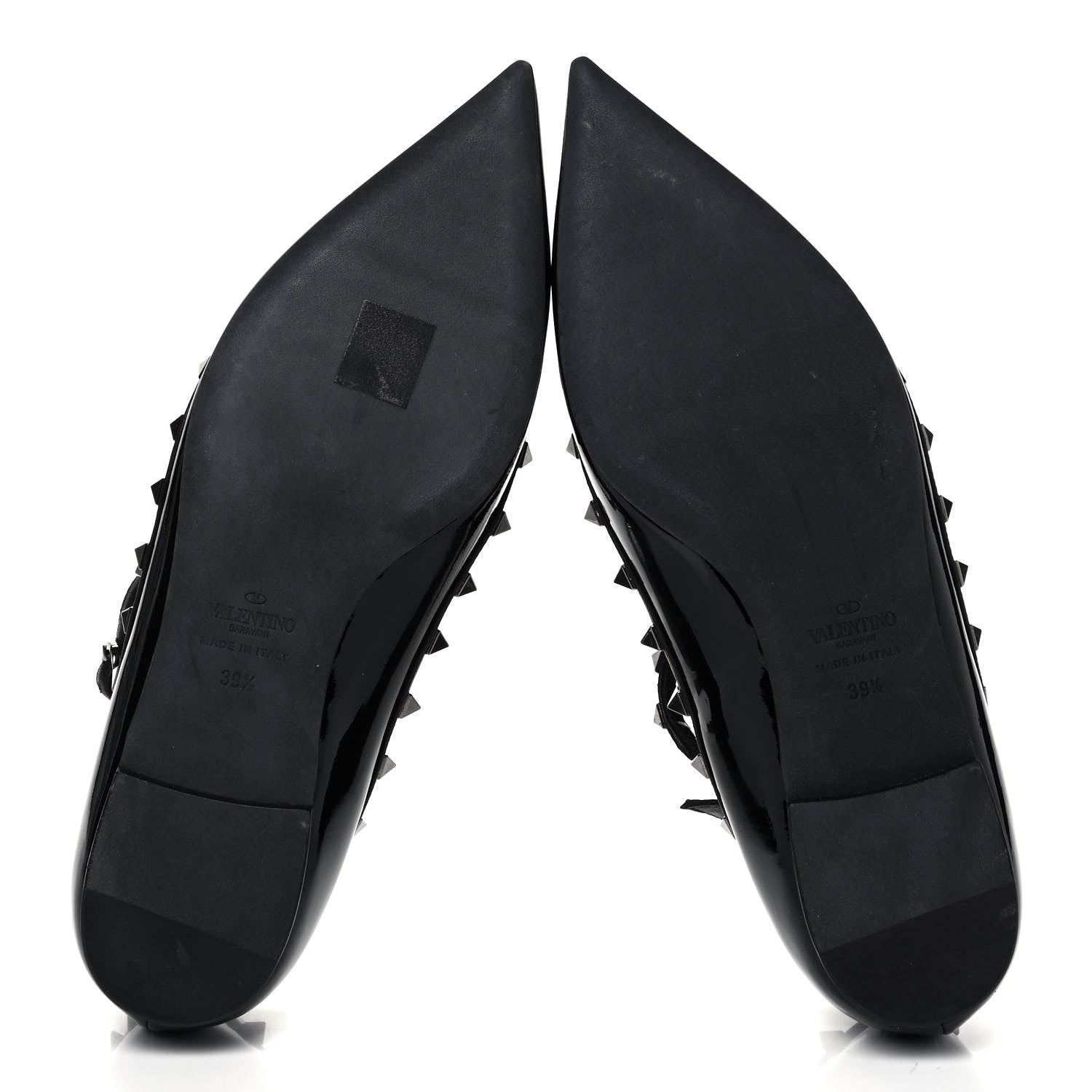 Valentino Garavani Patent Rockstud Cage Ballerina Flats 39.5 Black 5 of 7