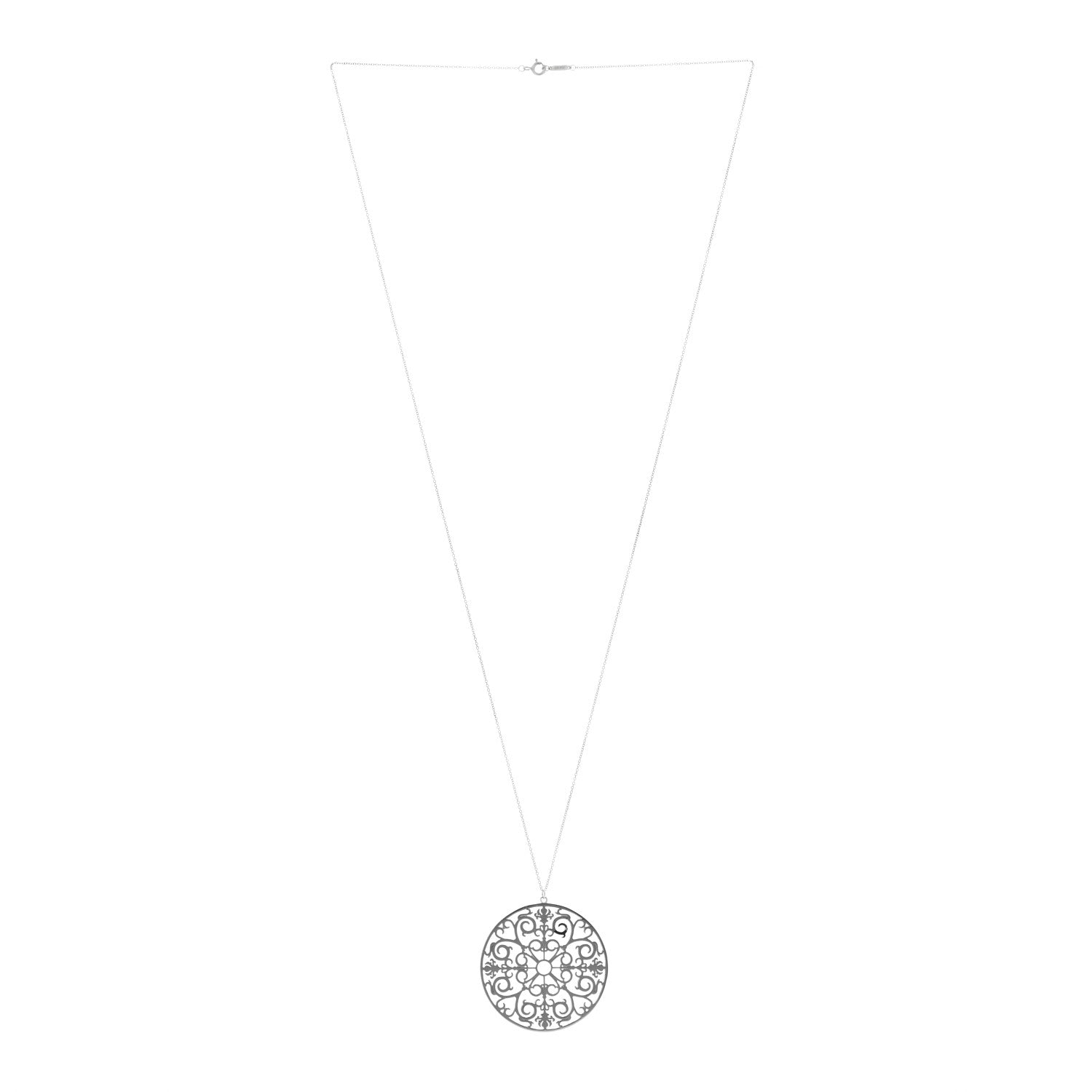 Tiffany Sterling Silver Enchant Round Medallion Pendant Necklace 3 of 5