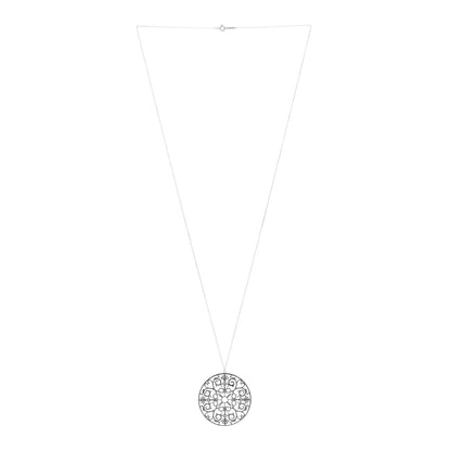 Tiffany Sterling Silver Enchant Round Medallion Pendant Necklace 3 of 5