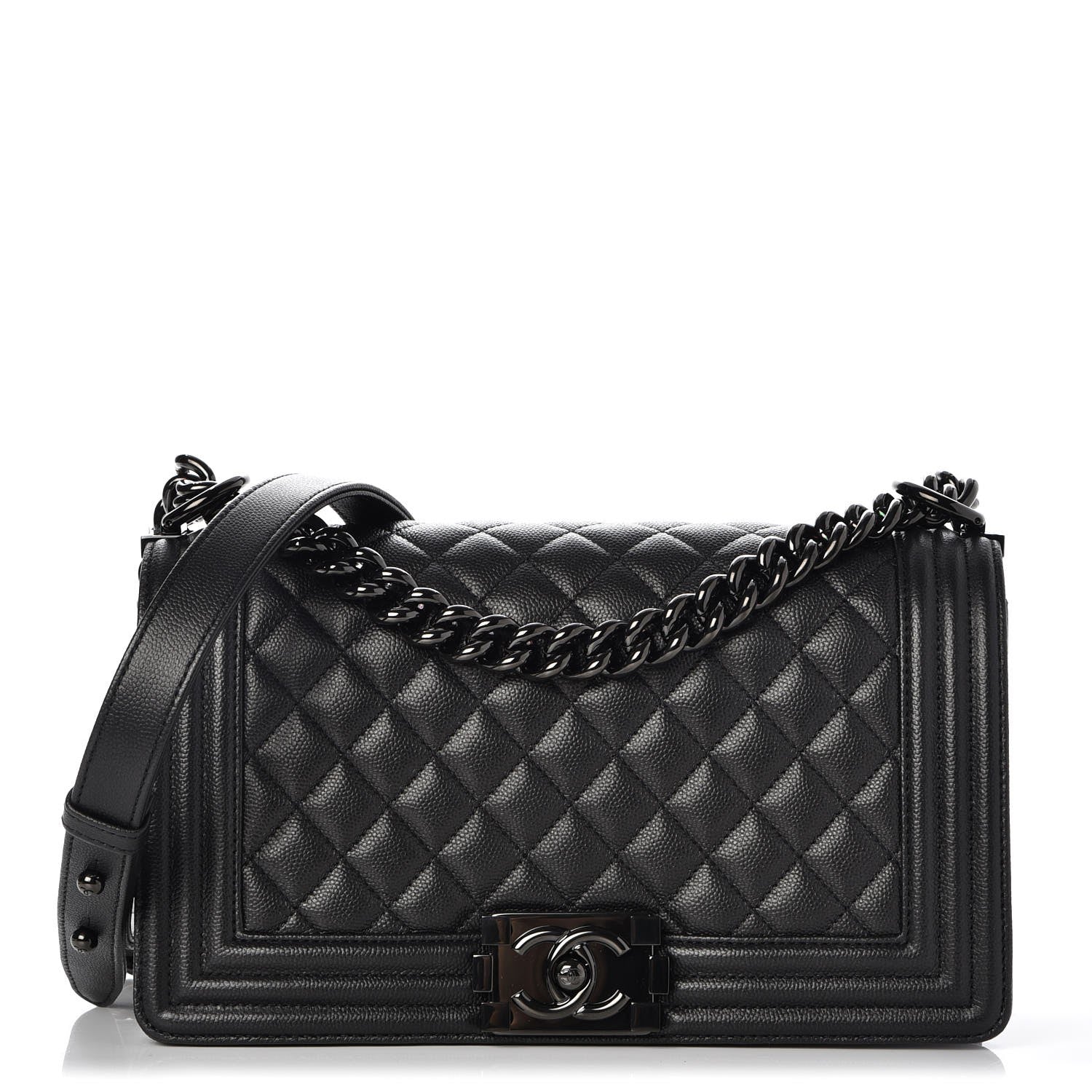 Chanel Caviar Quilted Medium Boy Flap So Black 1 of 8