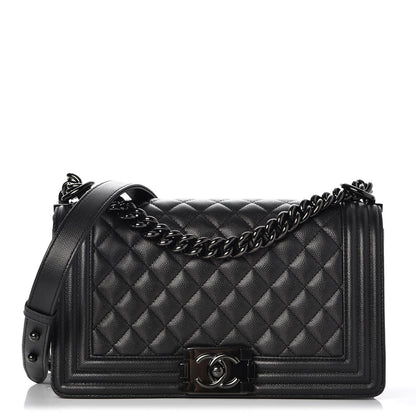 Chanel Caviar Quilted Medium Boy Flap So Black 1 of 8