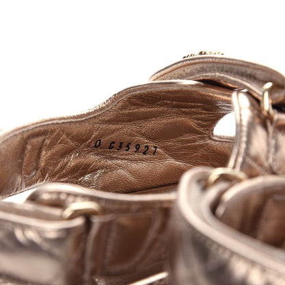 Chanel Iridescent Lambskin Quilted Velcro Dad Sandals 41 Light Bronze 8 of 9