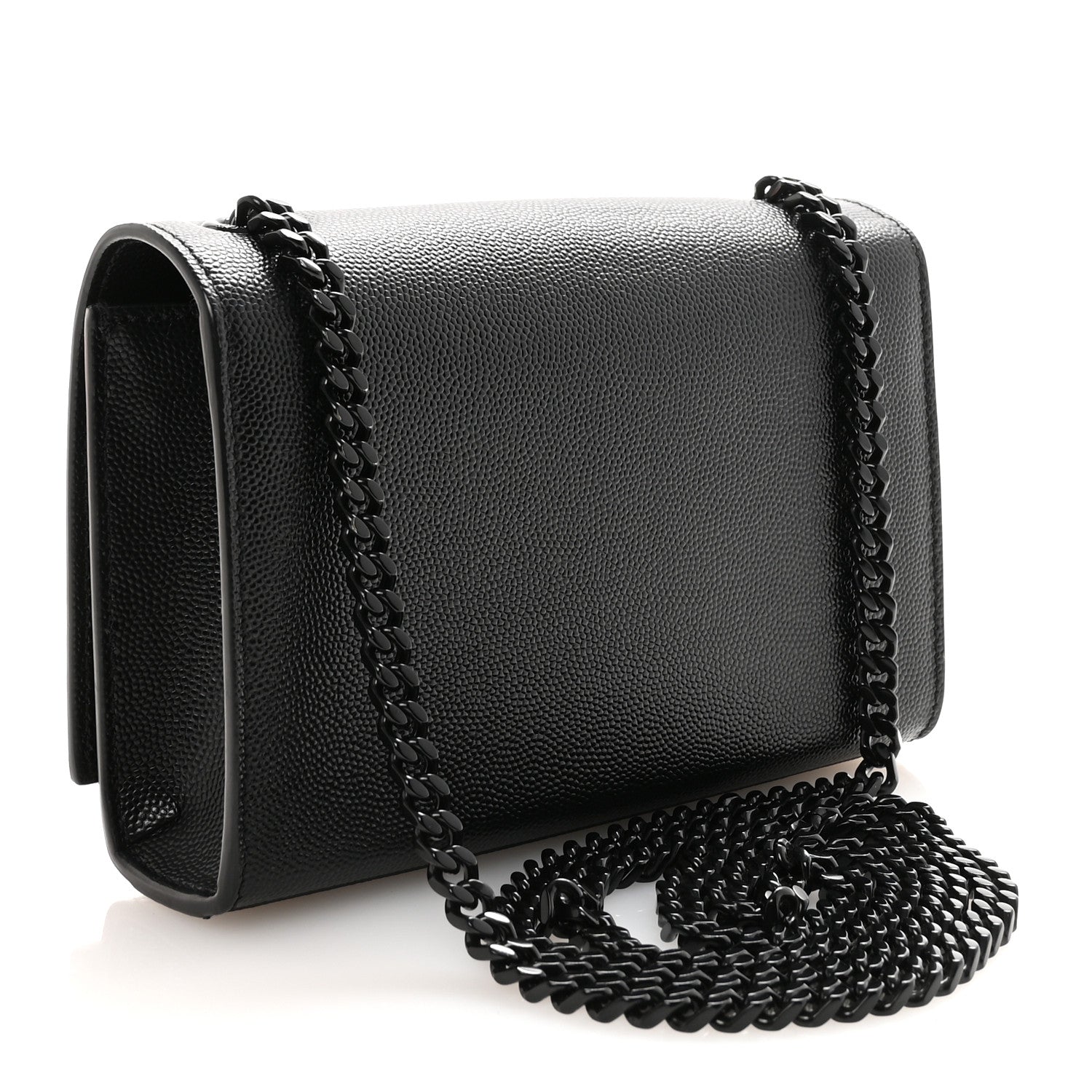 Saint Laurent Grain De Poudre Small Monogram Monochrome Kate Satchel Black 3 of 9