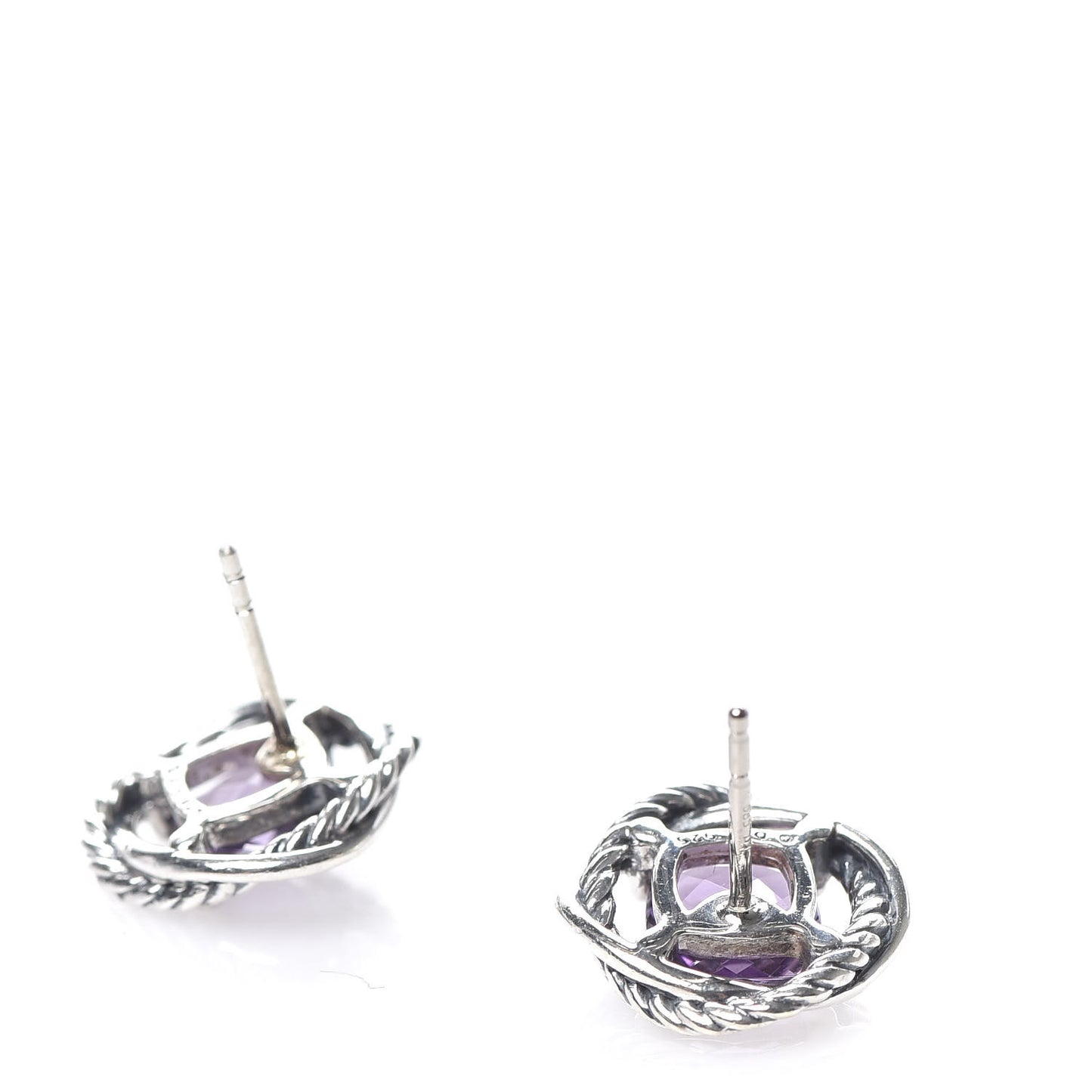 Sterling Silver Amethyst 7mm Infinity Earrings
