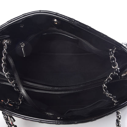 Chanel Patent Quilted Maxi Just Mademoiselle Bowling Bag Black 6 of 15