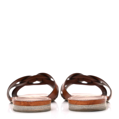 Saint Laurent Calfskin Tribute 05 Slide Sandals 40 Amber 6 of 11