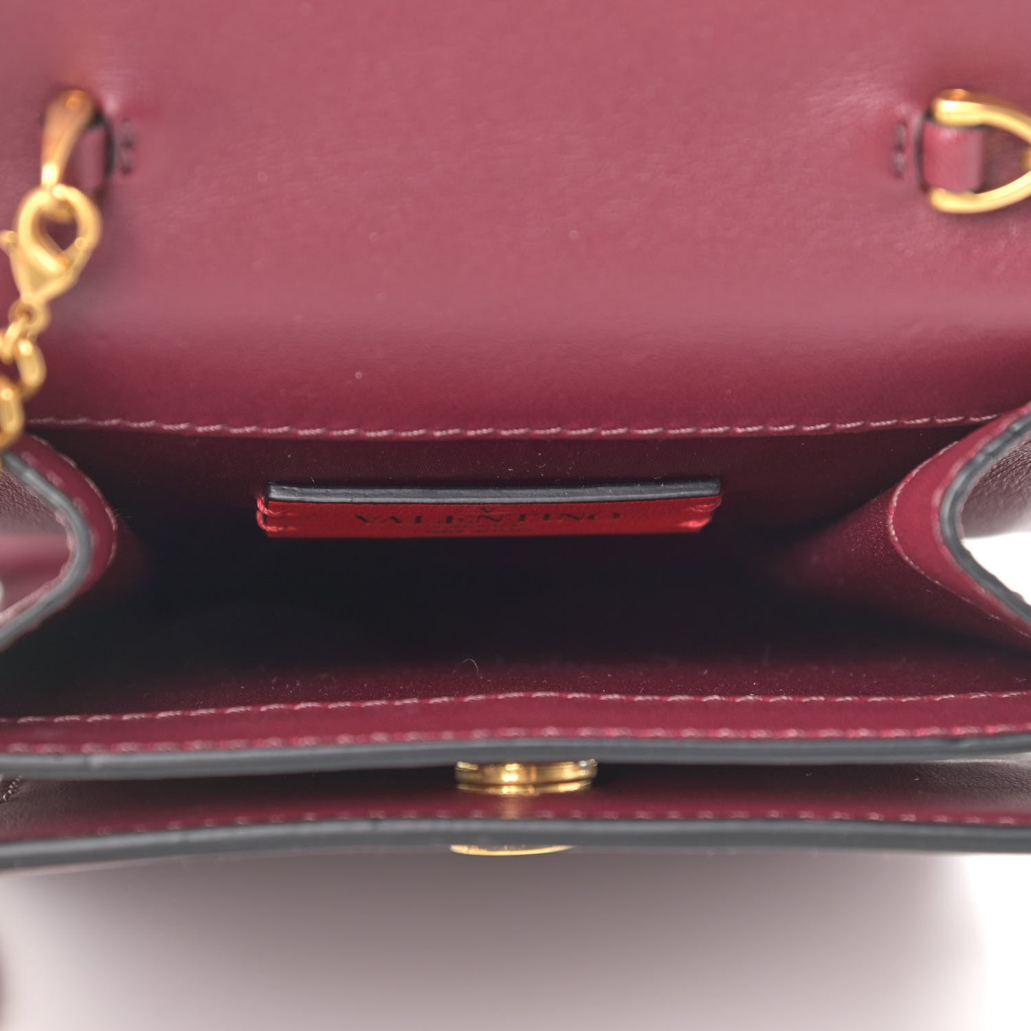 Valentino Garavani Smooth Calfskin Vring Backpack Shoulder Bag Cerise 5 of 10
