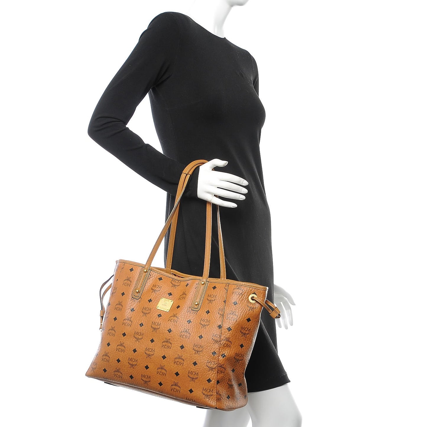 Visetos Medium Reversible Shopping Tote Cognac