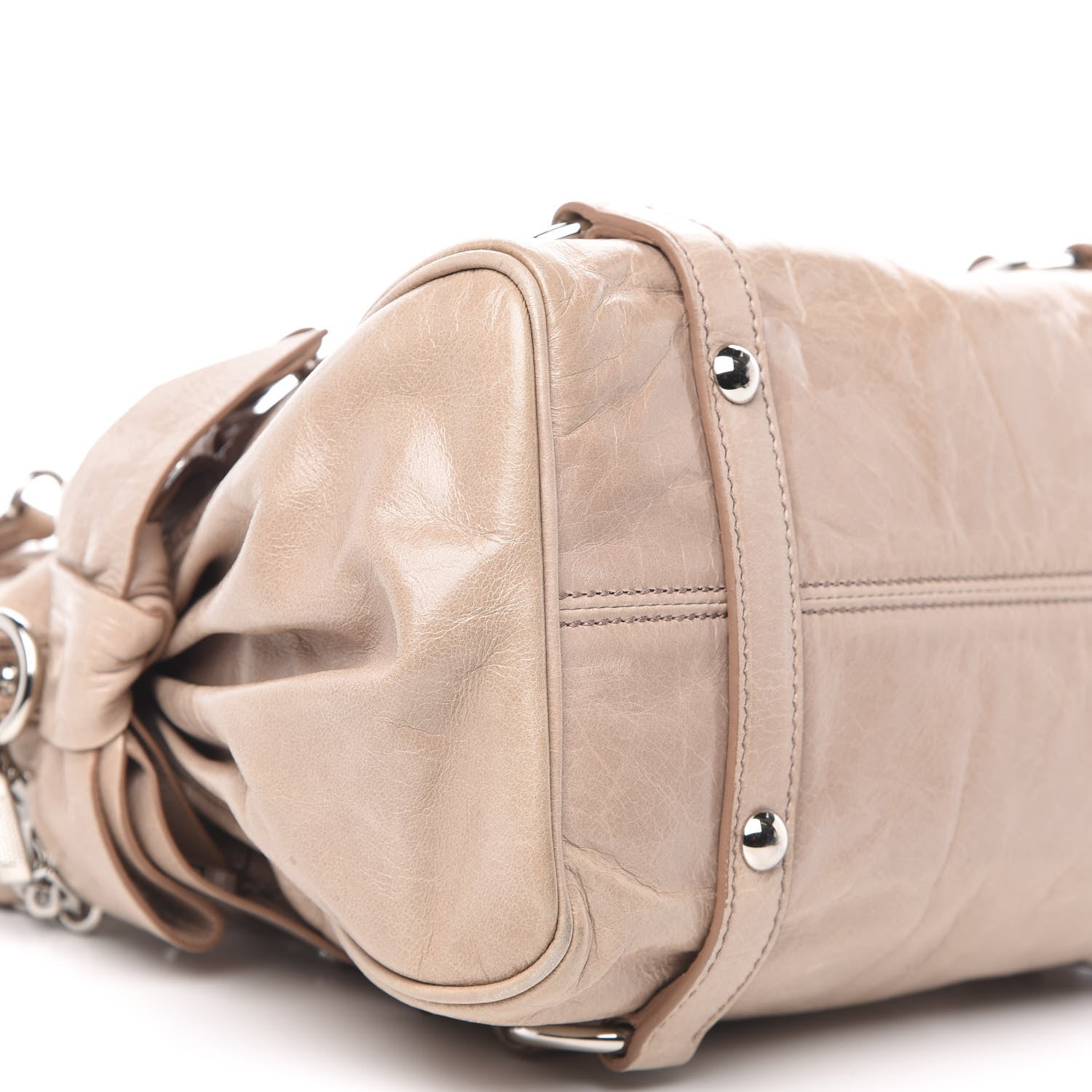 Miu Miu Vitello Lux Mini Bow Bag Cammeo 8 of 12