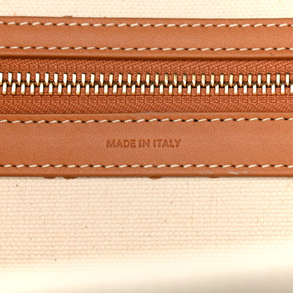 Celine Canvas Calfskin Horizontal Cabas Natural Tan 8 of 9