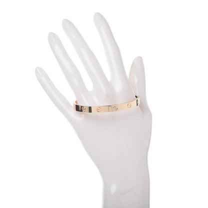 Cartier 18K Yellow Gold 1 Diamond LOVE Cuff Bracelet 18 2 of 6