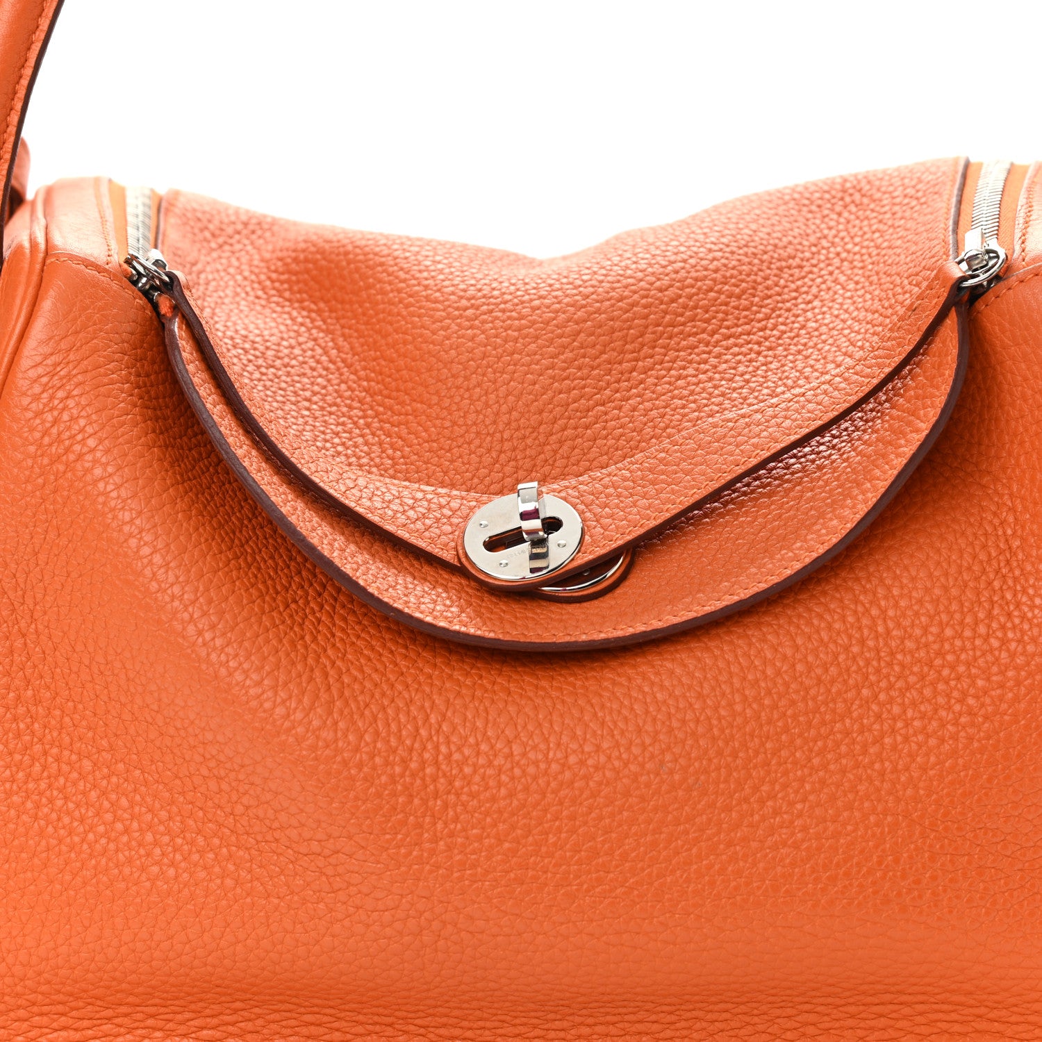 Hermes Taurillon Clemence Lindy 30 Orange 8 of 11