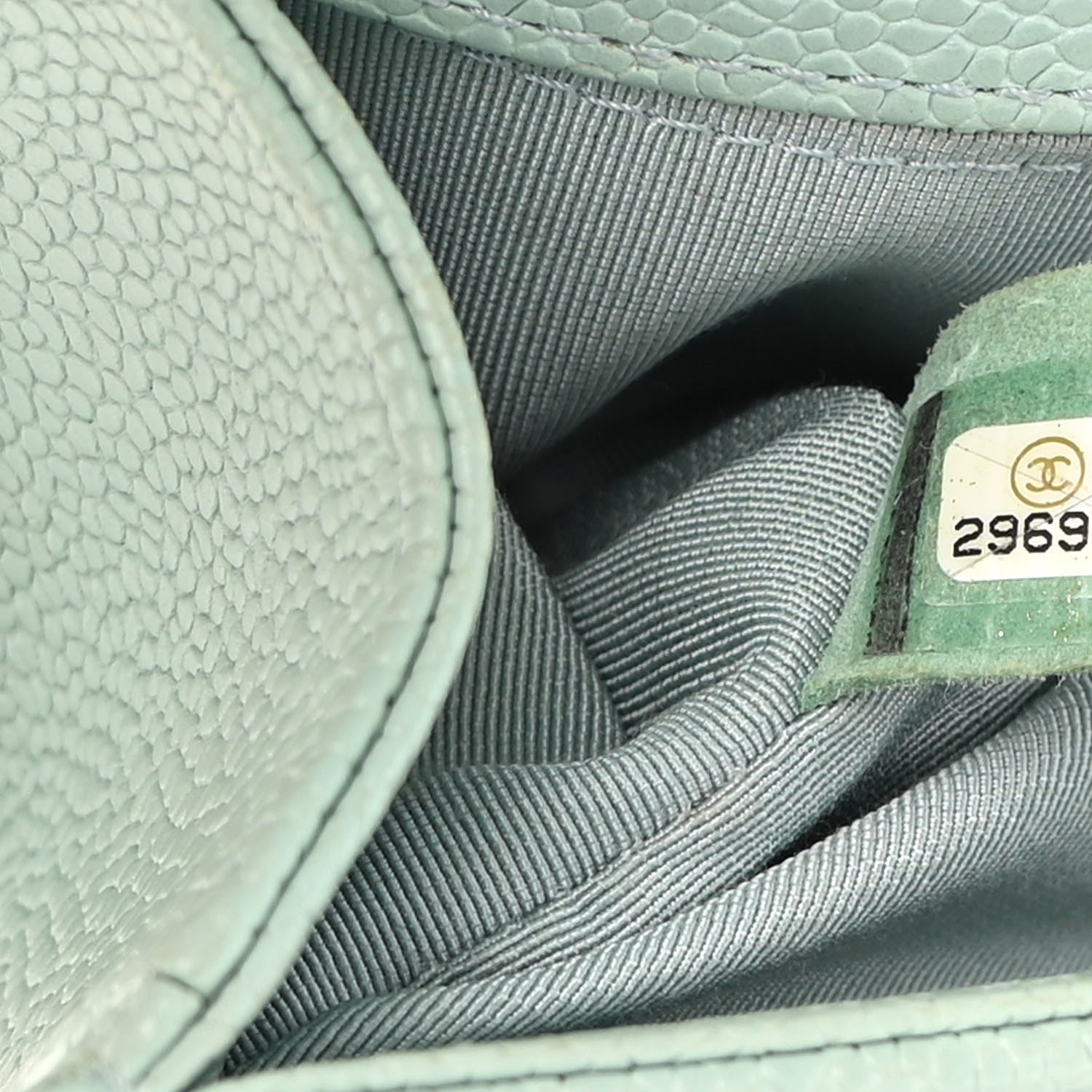Chanel Caviar Chevron Quilted Small Boy Flap Green 7 of 13