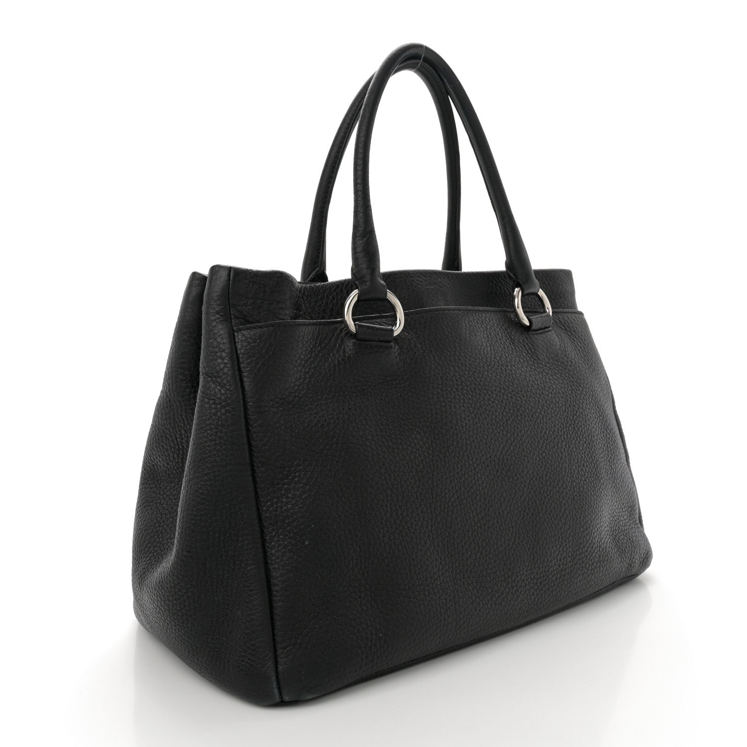 Prada Vitello Daino Tote Black 3 of 14