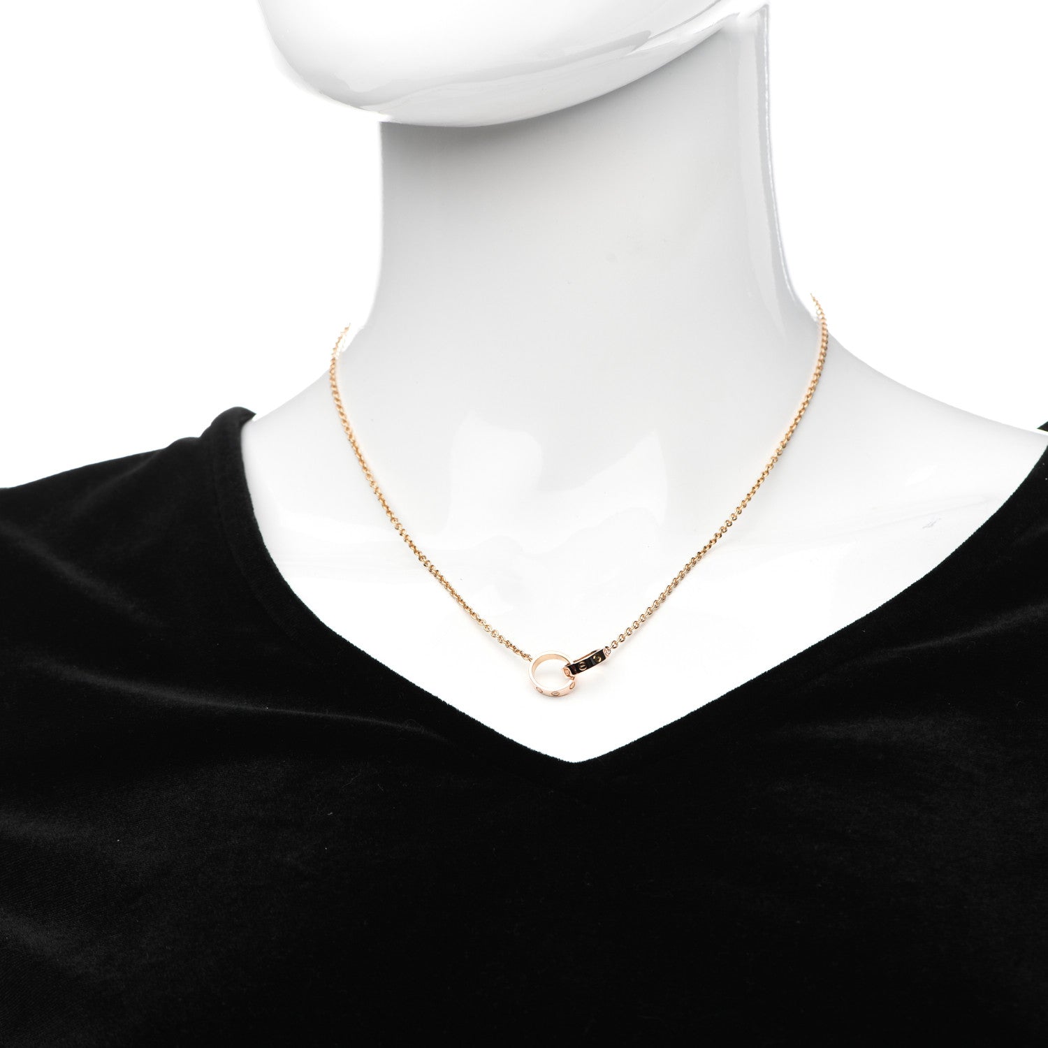 Cartier 18K Pink Gold Interlocking LOVE Necklace 2 of 5