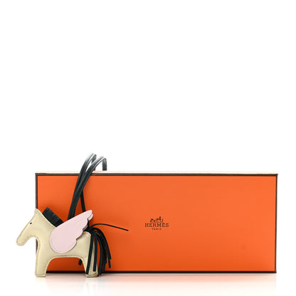 Hermes Milo Lambskin Grigri Rodeo Pegase Horse Bag Charm PM Craie Mauve Pale Vert Cypress 5 of 5