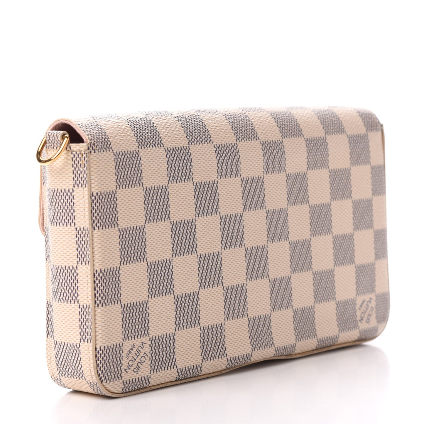 Damier Azur Pochette Felicie Chain Wallet Rose Ballerine