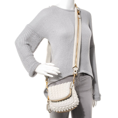 Tom Ford Pebbled Calfskin Studded Mini Jennifer Crossbody White 2 of 9