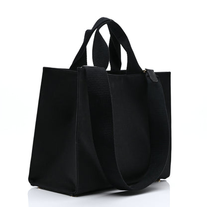 Fendi X VERSACE Cotton Canvas Cuoio Romano Fendace Logo Embroidered Signature Shopping Tote Black Gold 3 of 11