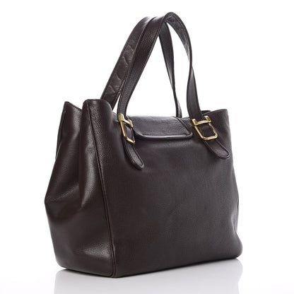 Gucci Pebbled Calfskin Medium 1973 Tote Dark Brown 3 of 7