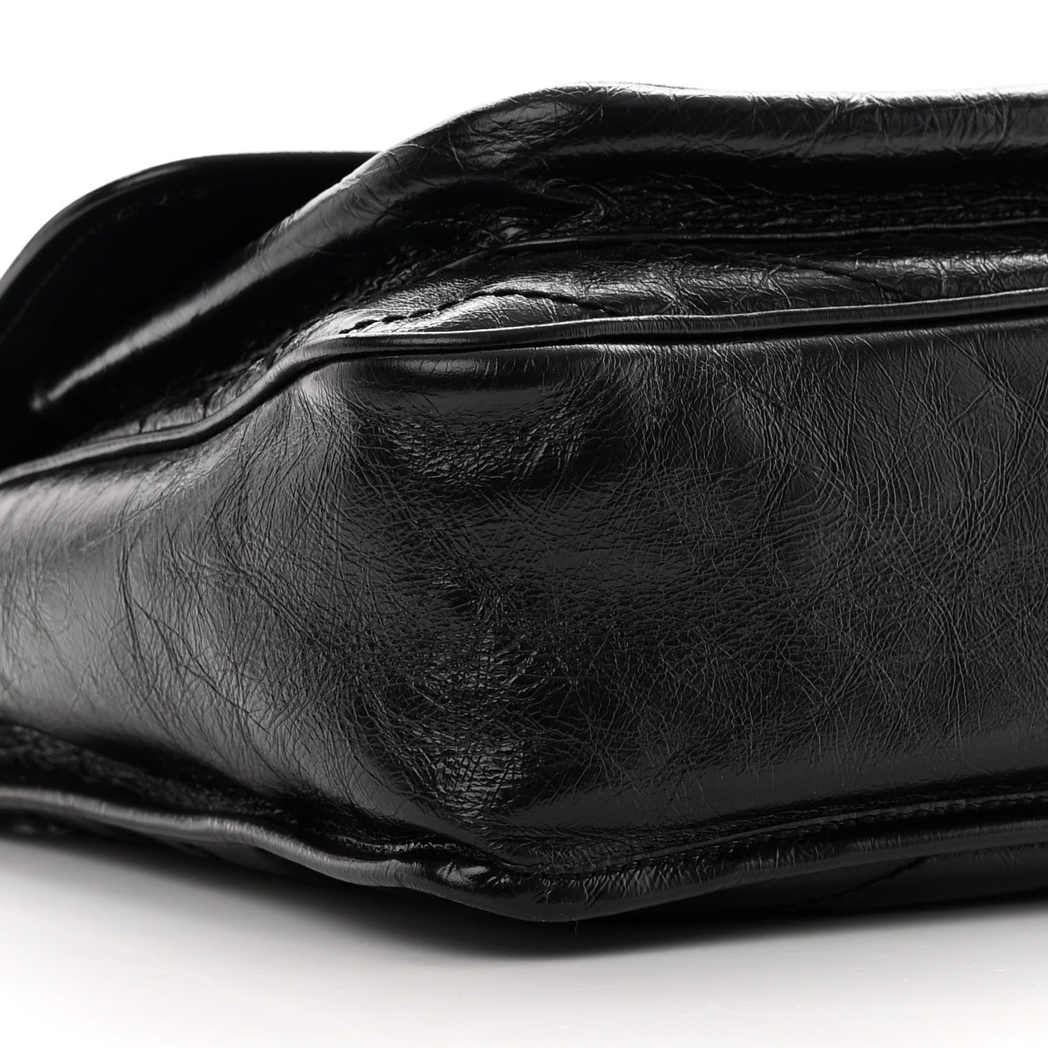 Saint Laurent Crinkled Calfskin Matelasse Monogram Large Niki Chain Satchel Black 9 of 12