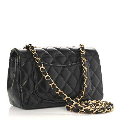 Chanel Lambskin Quilted Studded Mini Rectangular Flap Black 3 of 13