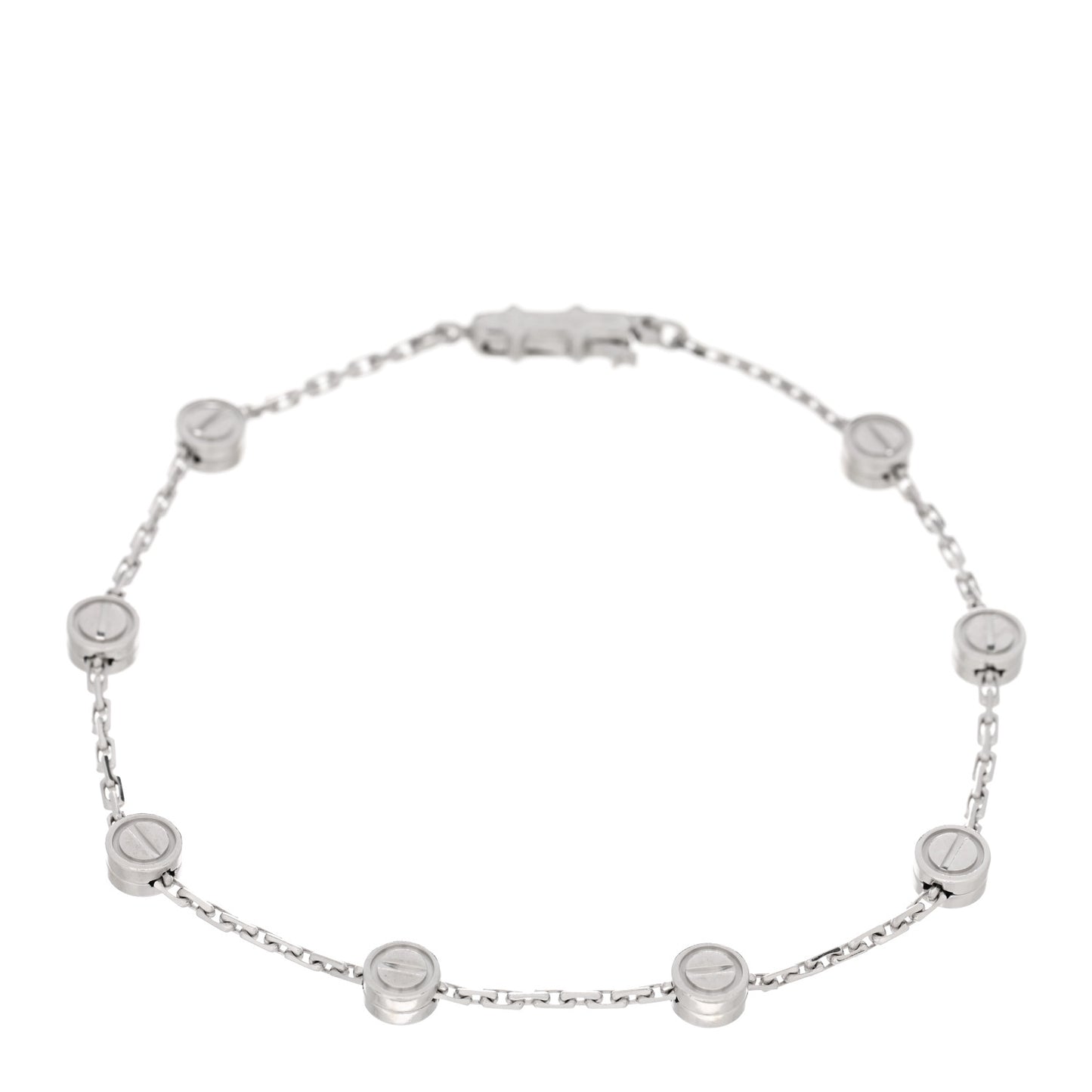 18K White Gold LOVE Station bracelet
