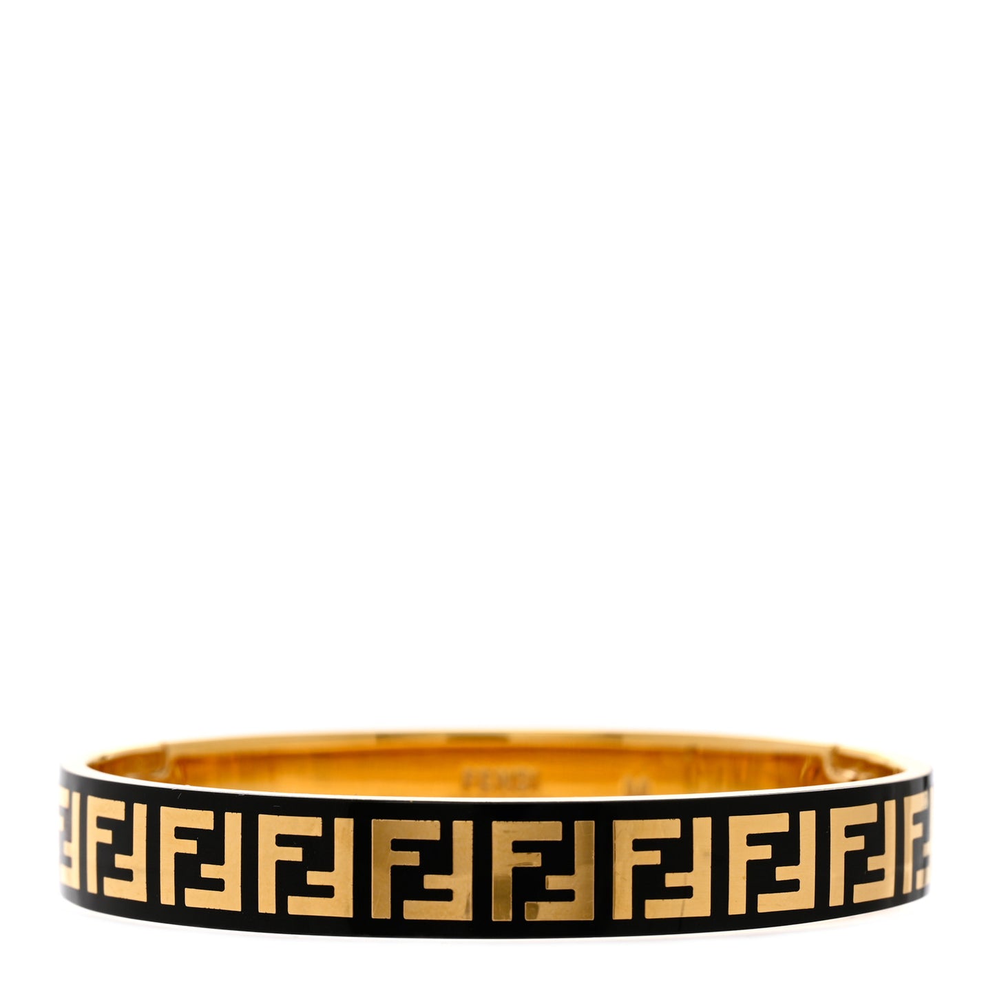 Brass Enamel FF Bracelet M Gold Black