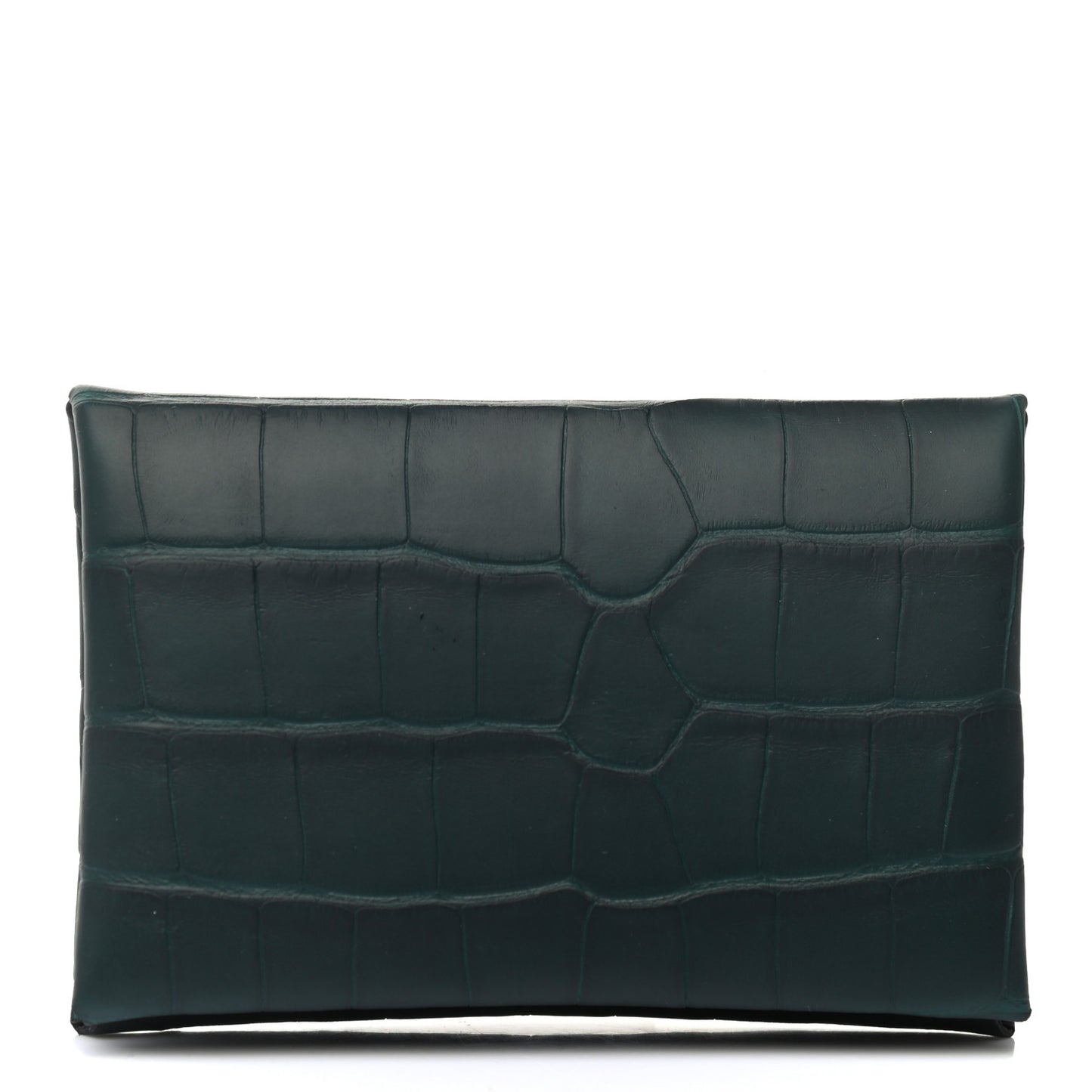 Matte Alligator Calvi Card Case Vert Cypress