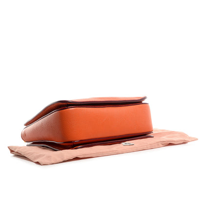 Miu Miu Goatskin Madras Shopping Tote Papaya 4 of 8