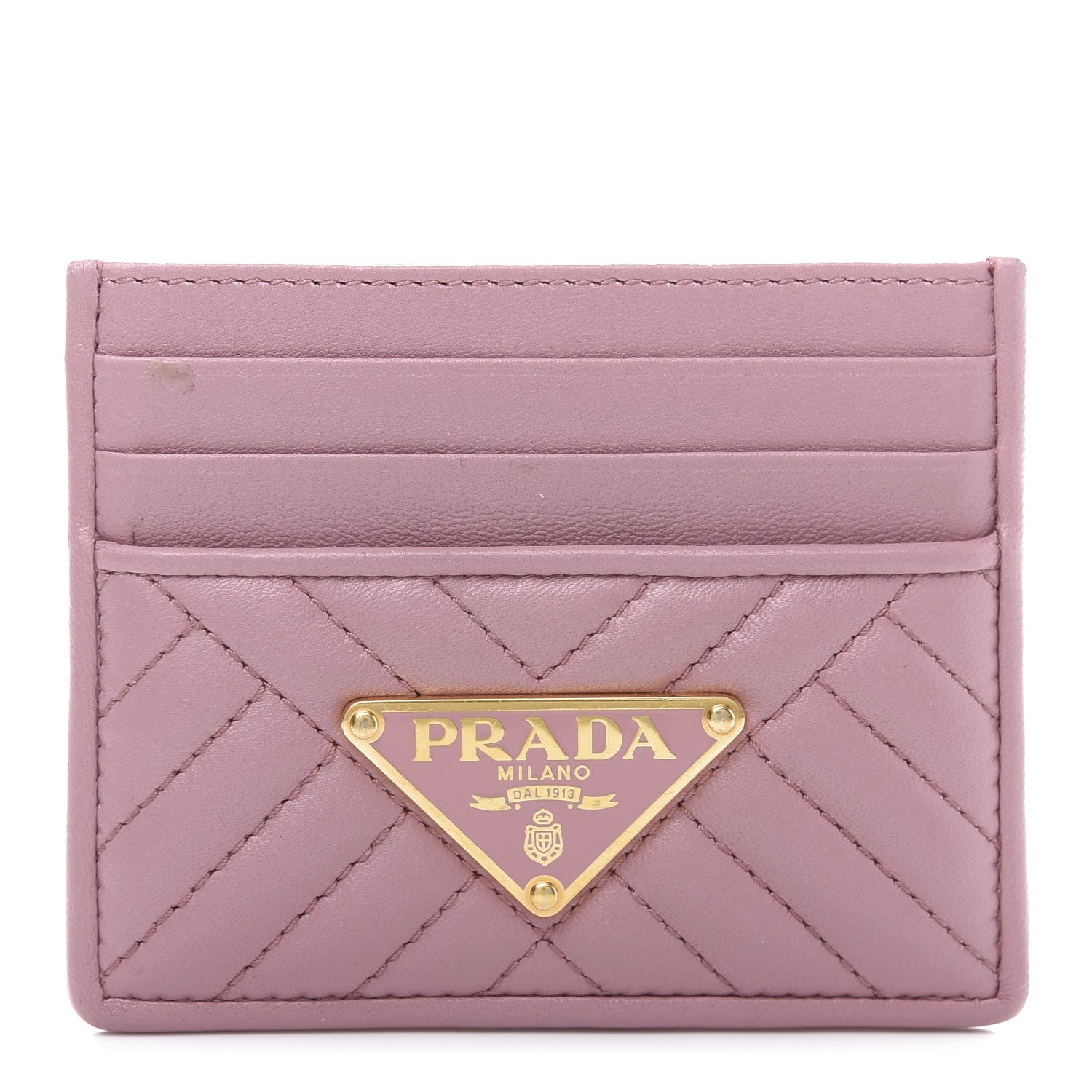 Prada Nappa Impunture Logo Card Holder Petalo 1 of 10